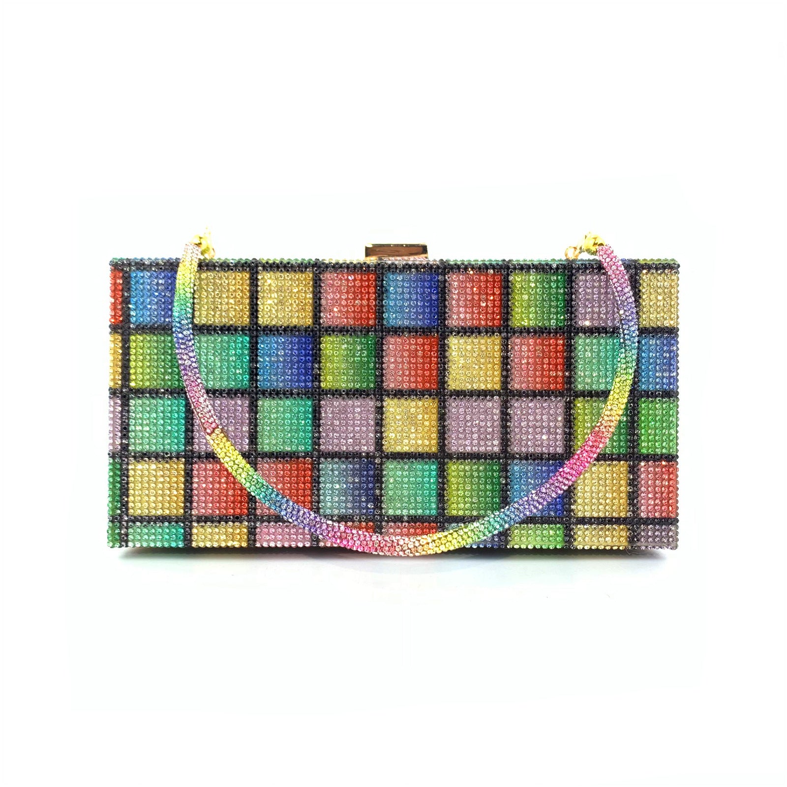 Women’s Rainbow Rhinestone Evening Clutch image 4