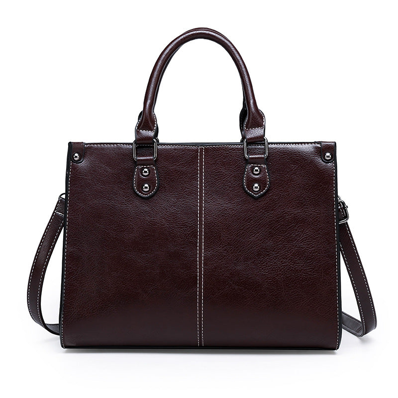 Women’s Vegan Leather Joint Tote Bags with Crossbody Strap image 8