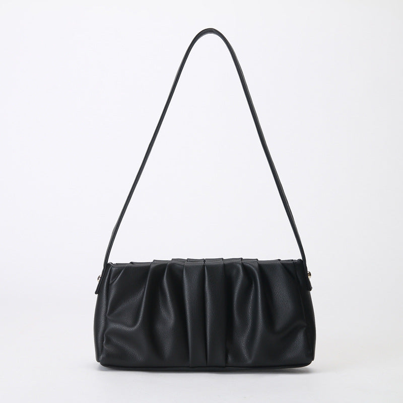 Women’s Folds Genuine Leather Baguette Bags Small Shoulder Bags image 7