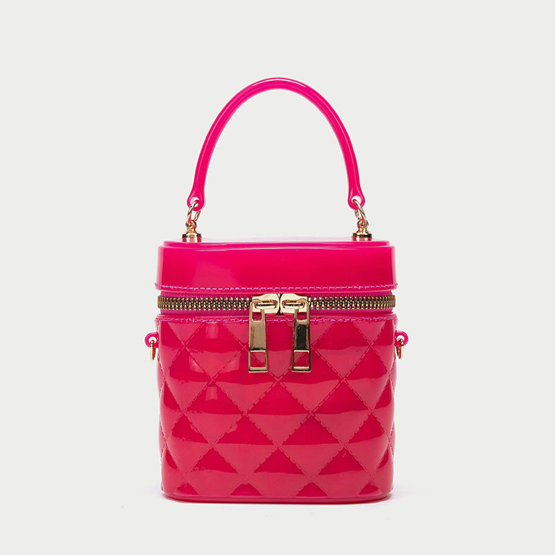 Women’s Mini Quilted Top Handle Jelly Bags with Crossbody Chains image 7
