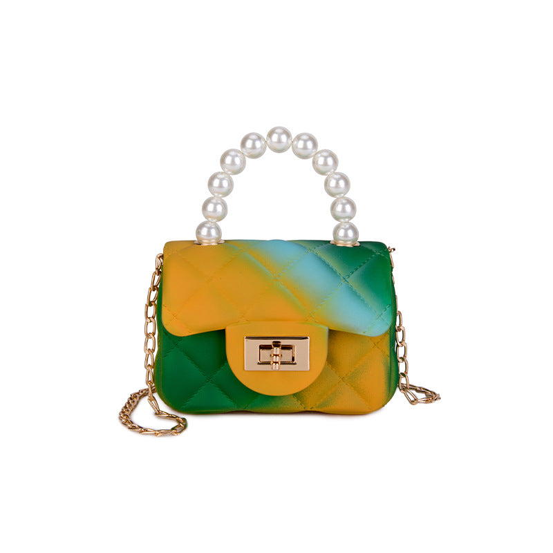 Women’s Multi Color Quilted Handbags with Crossbody Chain image 8