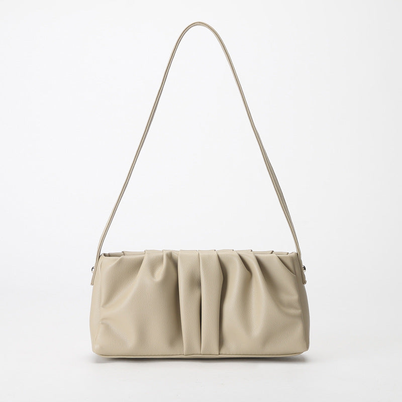 Women’s Folds Genuine Leather Baguette Bags Small Shoulder Bags image 8