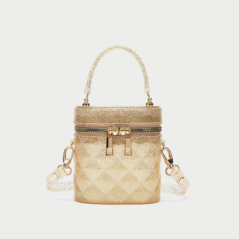 Women’s Mini Quilted Top Handle Jelly Bags with Crossbody Chains image 2