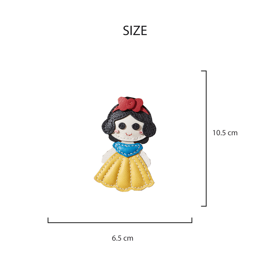 Handmade Snow White Keychain Size | Cute Leather Charms - Wirkin®