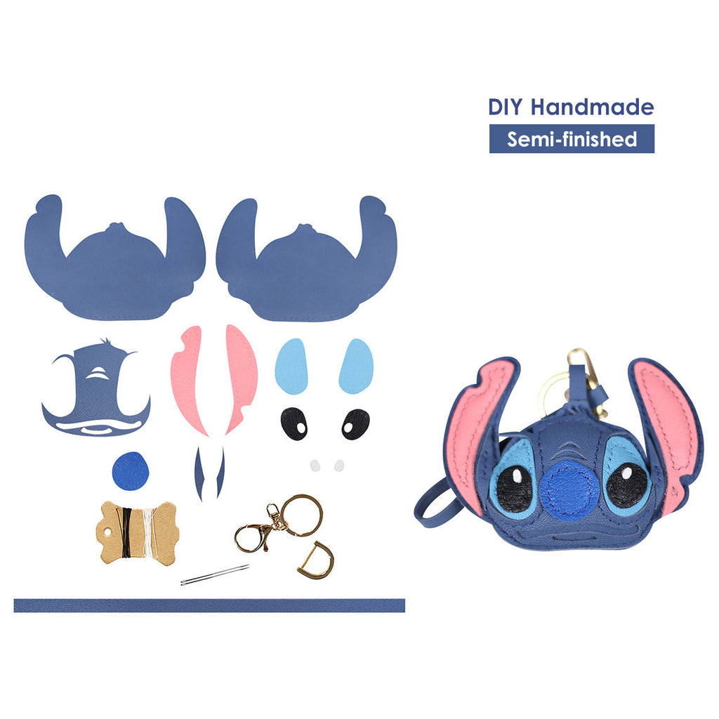 Alien Dog Stitch keychain/bag charm | DIY gift keychain kit leather | Wirkin™