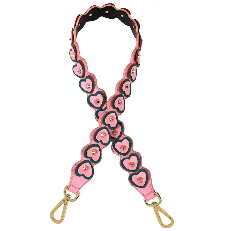 Studded Color-Block Shoulder Strap for Women – Floral Double-Sided Bag Strap, Versatile and Stylish Replacement Strap for Handbags
