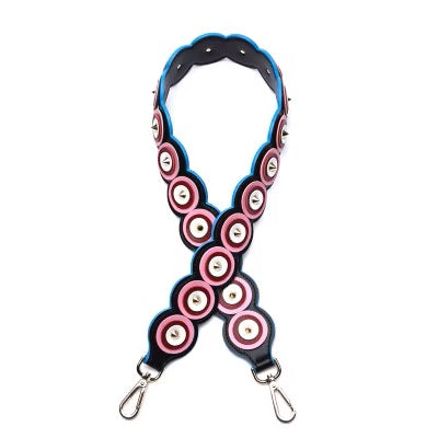 New Women's Bag Strap, Wide Shoulder Strap with Colorful Studded Floral Design, Versatile Single Shoulder Bag Strap