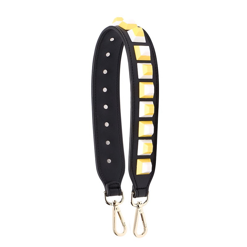 Premium Leather Shoulder Strap for Women – Floral Studded Wide Strap, High-End Replacement Strap for Handbags, Chic and Versatile Bag Accessory
