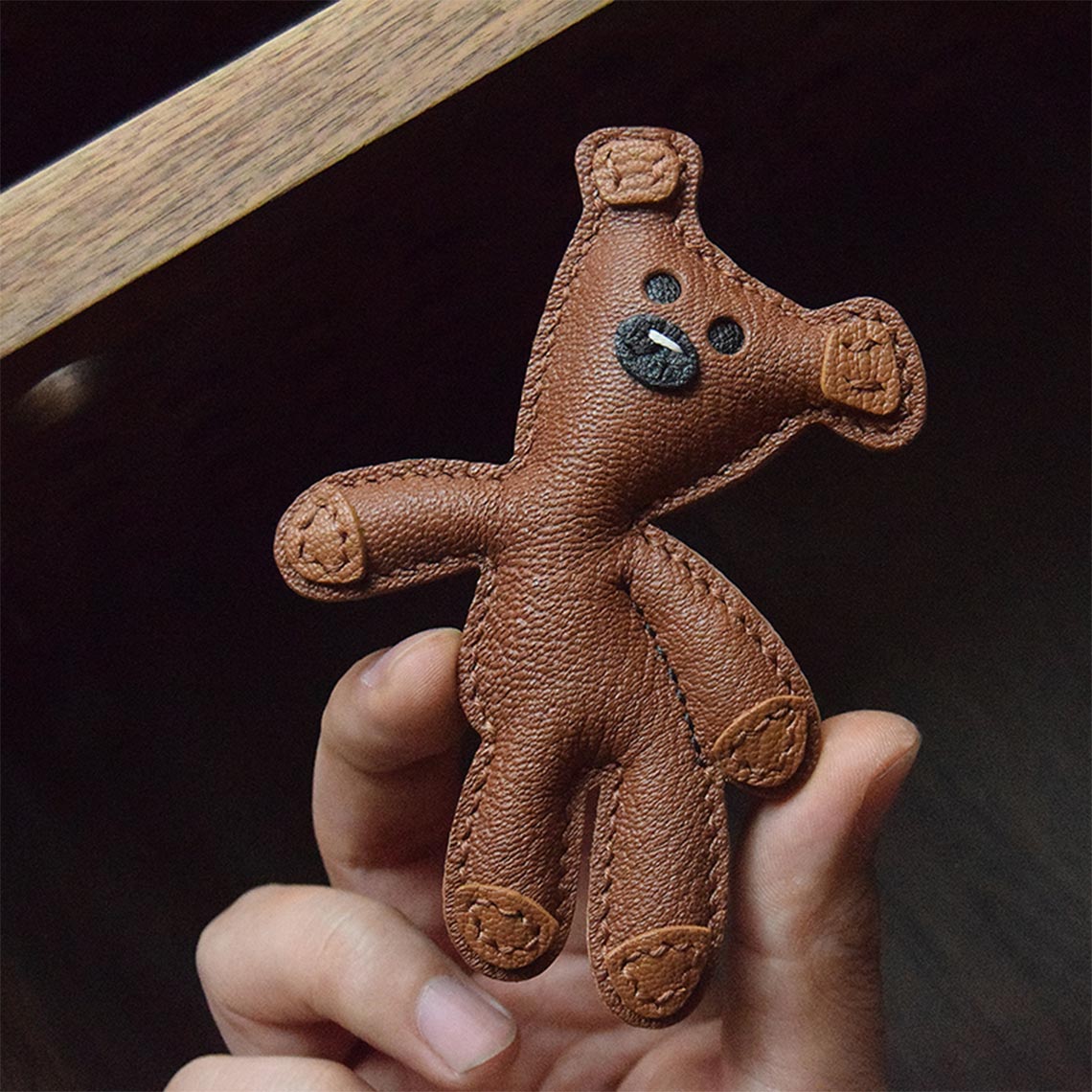Mr. Bean Teddy Leather Charm | Kawaii Bag Accessories - Wirkin®