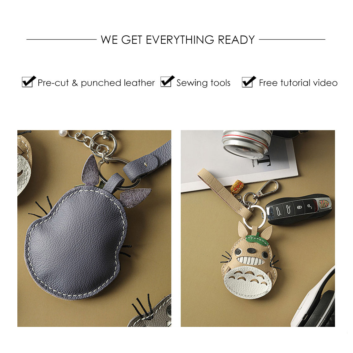 Wirkin® DIY Keychain Kits | Totoro Keychain Semi-finished Sewing Project