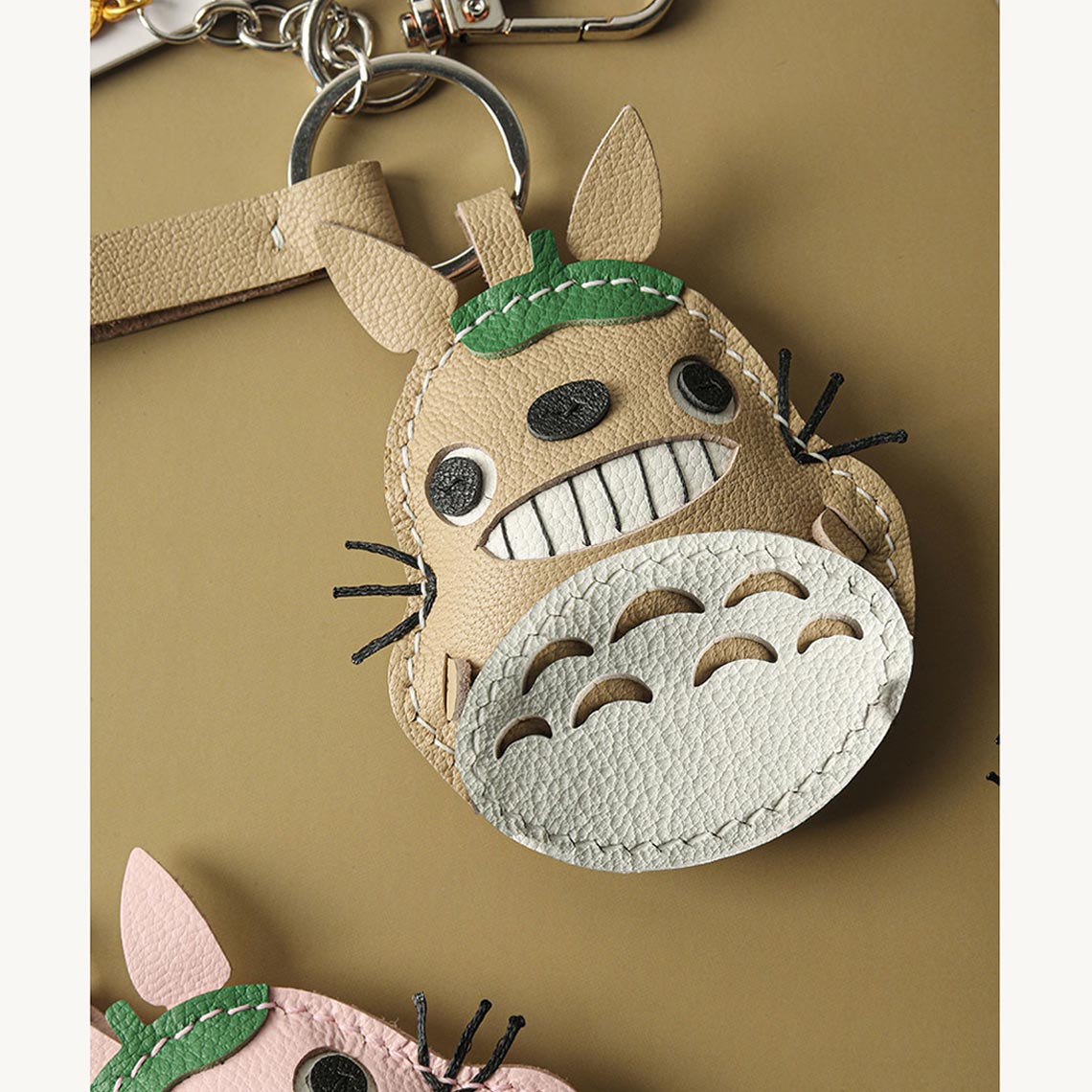 Wirkin® Sheep Leather Totoro Cat Keychain DIY Kit
