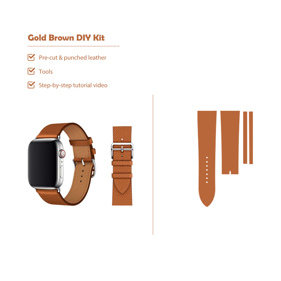 Brown Apple Watch Band | DIY Leather Apple Watch Band | Wirkin®