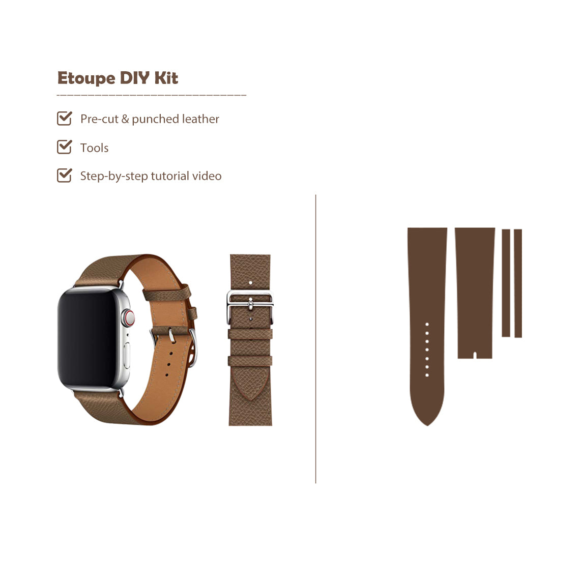 Etoupe Apple Watch Band Leather DIY Kit | Wirkin®