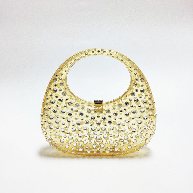 Women’s Acrylic Rhinestone Lock Clasp Prom Handbag image 3