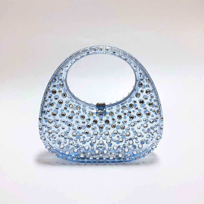 Women’s Acrylic Rhinestone Lock Clasp Prom Handbag image 7