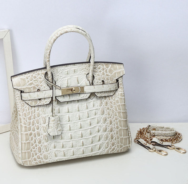 Women’s Alligator Print Top Handle Bags in Genuine Leather image 8