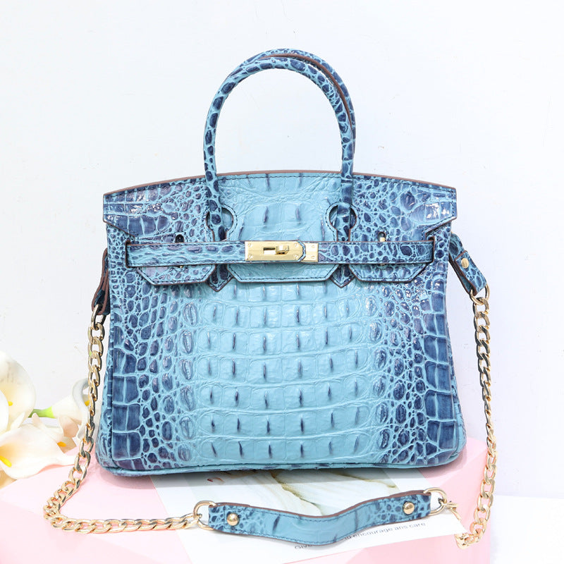 Women’s Alligator Print Top Handle Bags in Genuine Leather image 5
