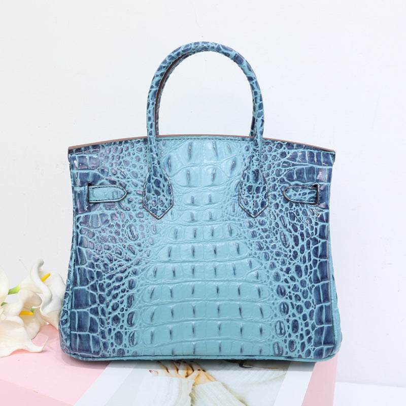 Women’s Alligator Print Top Handle Bags in Genuine Leather image 4