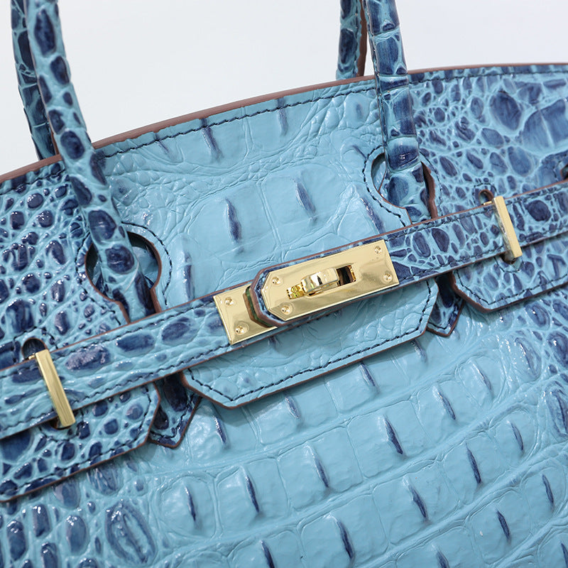 Women’s Alligator Print Top Handle Bags in Genuine Leather image 6