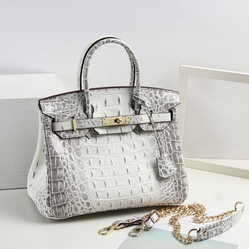 Women’s Alligator Print Top Handle Bags in Genuine Leather image 2