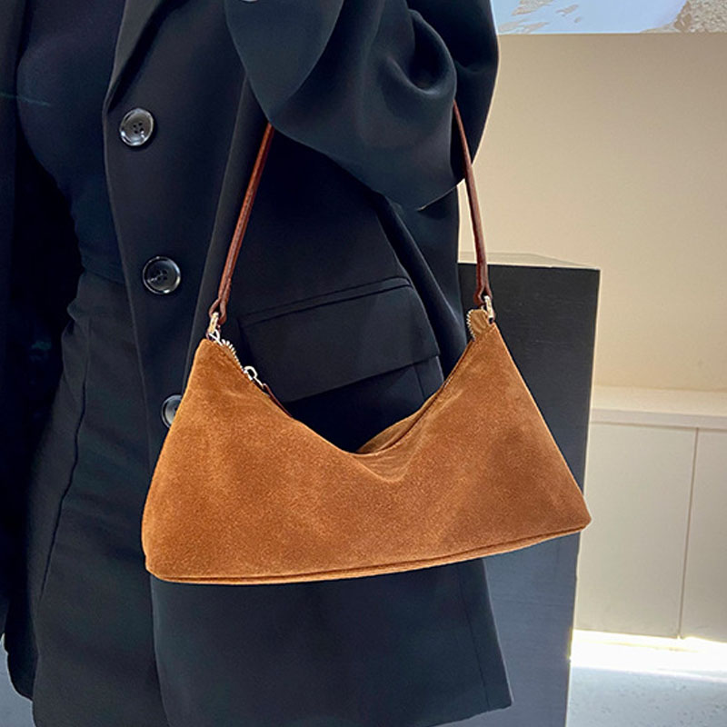 Women’s Baguette Bags in Cowhide Suede Leather image 5
