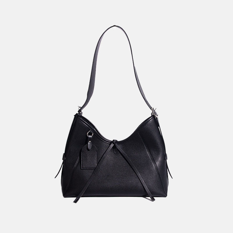 Women’s Black Genuine Leather Magnetic Closure Shoulder Tote Bag image
