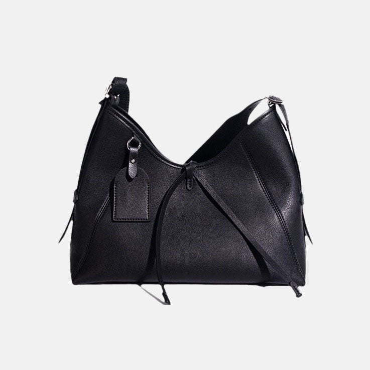 Women’s Black Genuine Leather Magnetic Closure Shoulder Tote Bag image 2