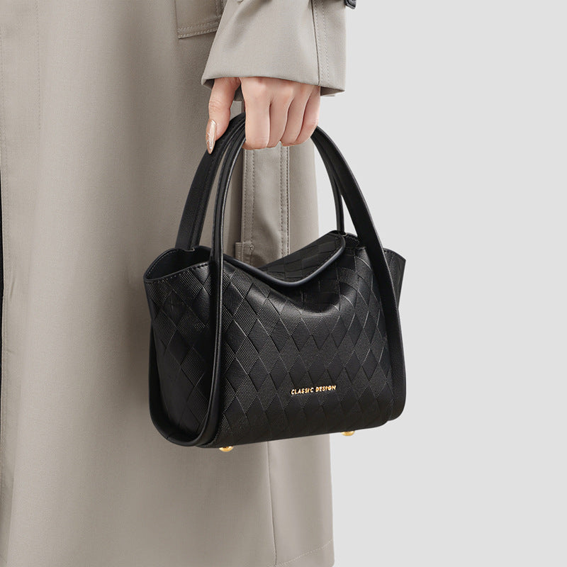 Women’s Black Genuine Leather Quilted Bucket Bag image 3
