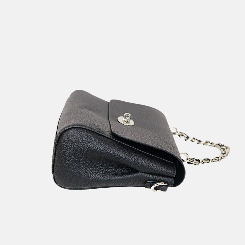 Women’s Black Genuine leather Vintage Flap Chain Crossbody Chain Handbags image 3