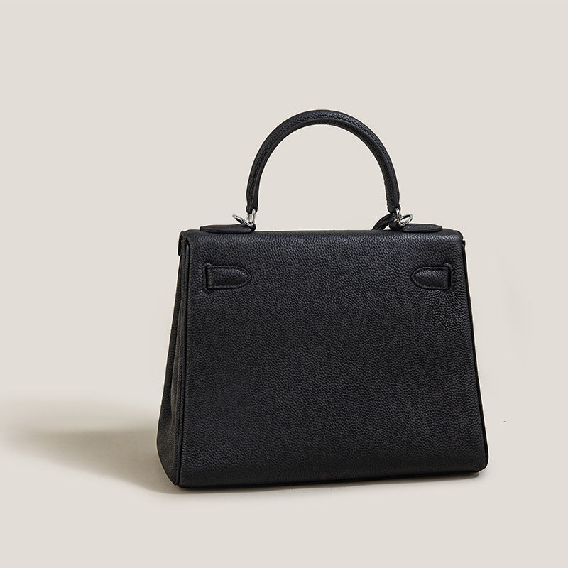 Women’s Black Leather Crossbody Top Handle Bag image 3