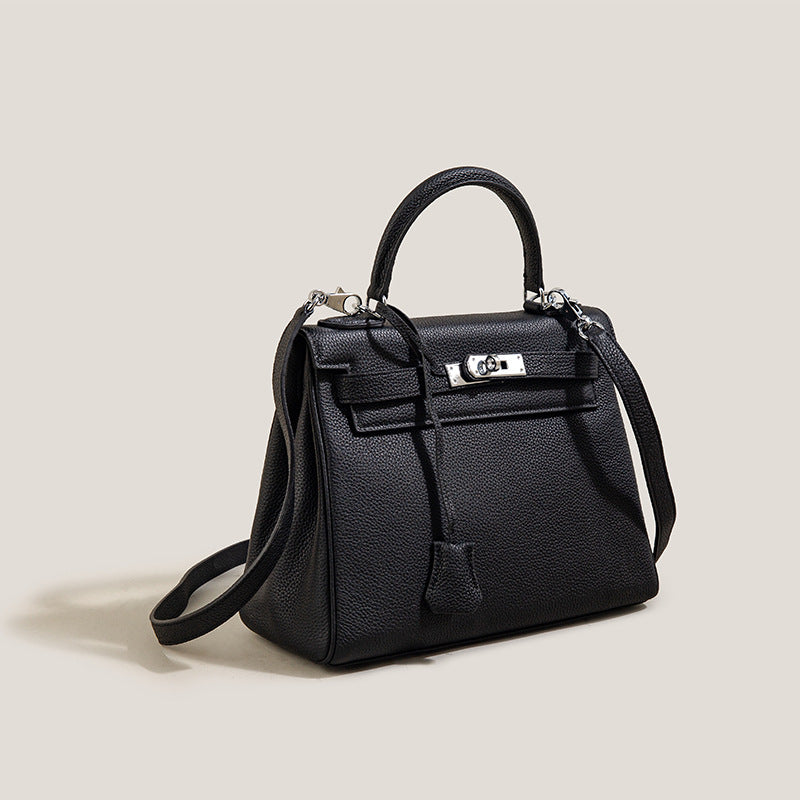 Women’s Black Leather Crossbody Top Handle Bag image 2