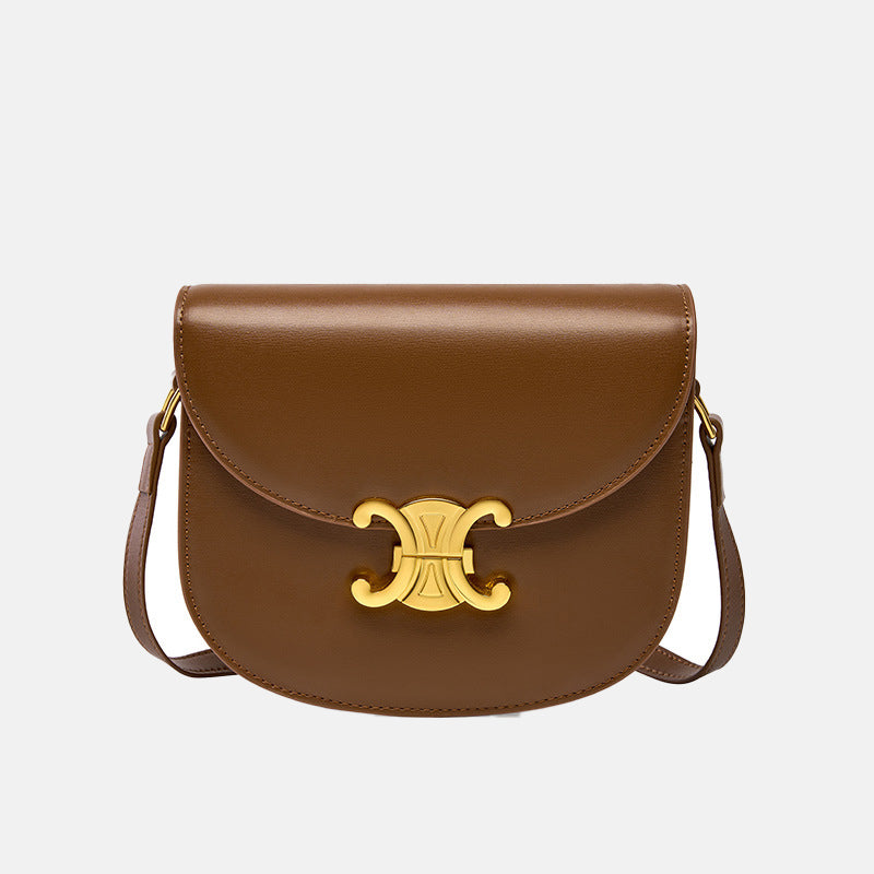 Women’s Buckle Shoulder Saddle Bags in Genuine Leather image