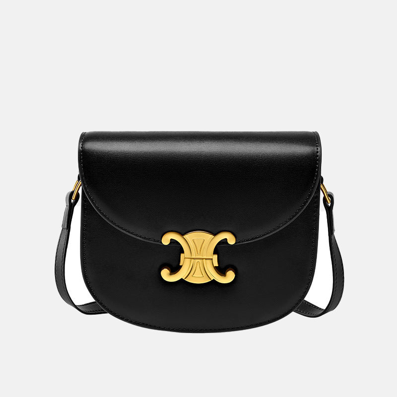 Women’s Buckle Shoulder Saddle Bags in Genuine Leather image 6
