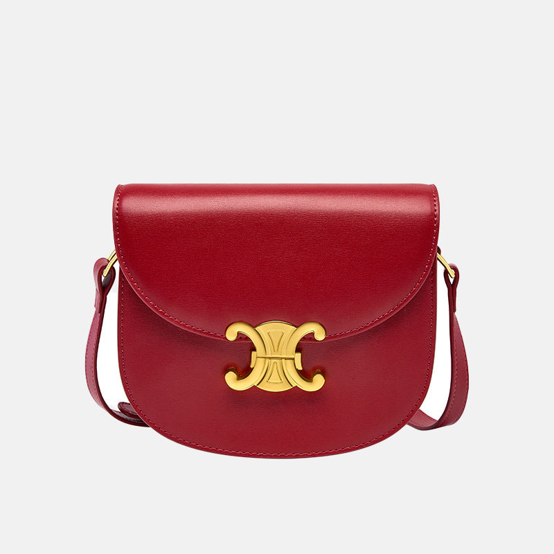 Women’s Buckle Shoulder Saddle Bags in Genuine Leather image 7