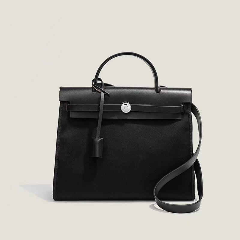 Women’s Canvas Lock Buckle Crossbody Top Handle Bag image 3