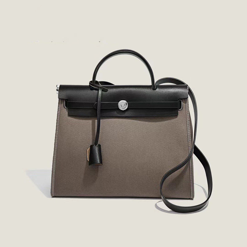 Women’s Canvas Lock Buckle Crossbody Top Handle Bag image 4