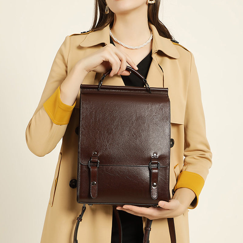 Women’s Classic Minimal Backpacks in Genuine Leather image 4