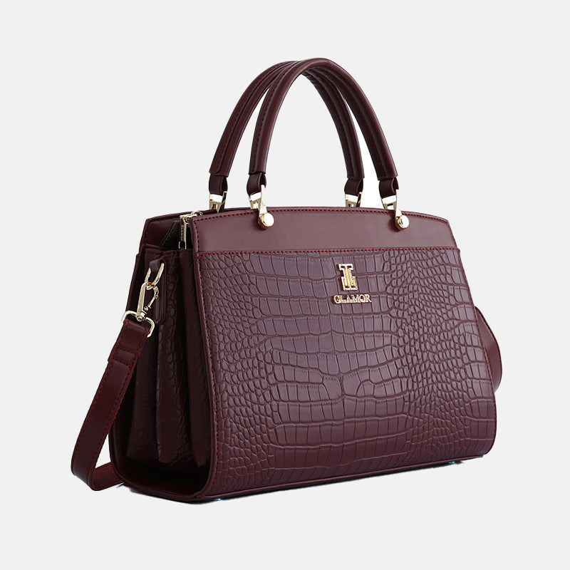 Women’s Croc Print Satchel Handbags with Shoulder Strap image