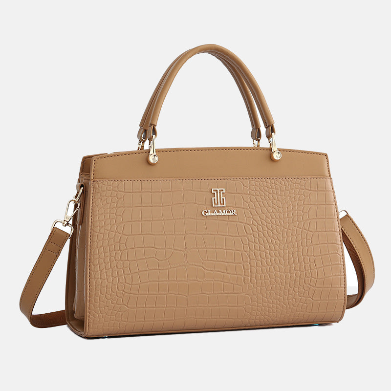 Women’s Croc Print Satchel Handbags with Shoulder Strap image 6