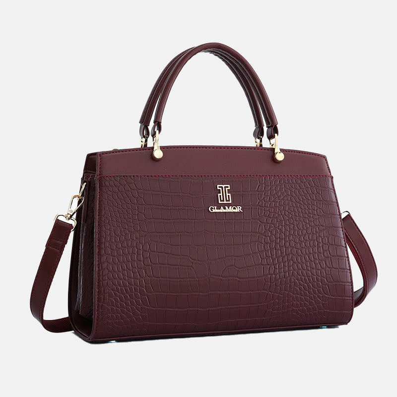 Women’s Croc Print Satchel Handbags with Shoulder Strap image 8