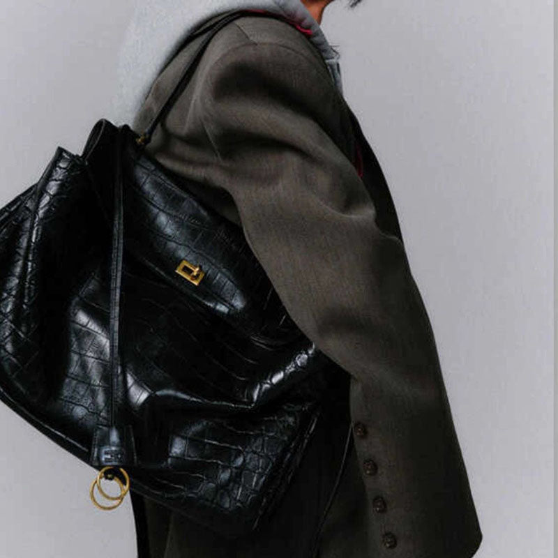 Women’s Croc Print Soft Leather Top Handle Bags image 6