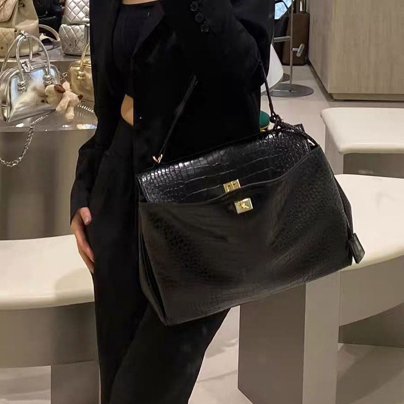 Women’s Croc Print Soft Leather Top Handle Bags image 7