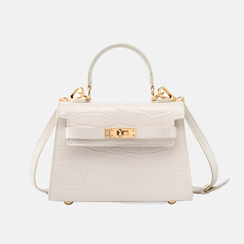 Women’s Croc Print Top Handle Bags in Genuine Leather image 6