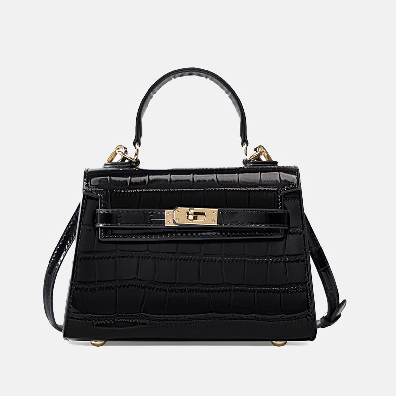Women’s Croc Print Top Handle Bags in Genuine Leather image