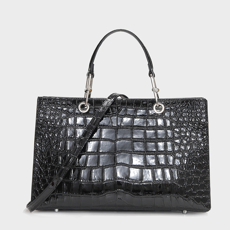 Women’s Croc Print Tote Bags in Genuine Leather image 3