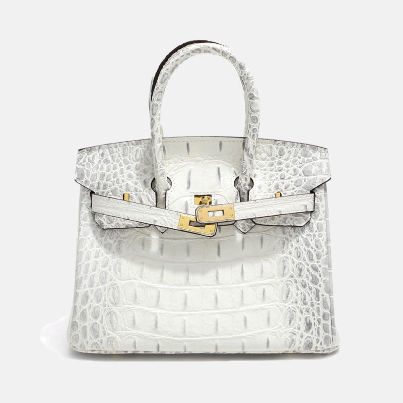 Women’s Crocodile Leather Top Handle Bag with Crossbody Strap image