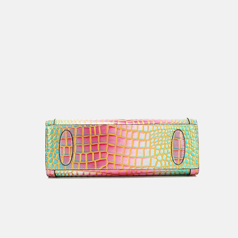 Women’s Crocodile Patterned PU Leather Crossbody Top Handle bag image 4