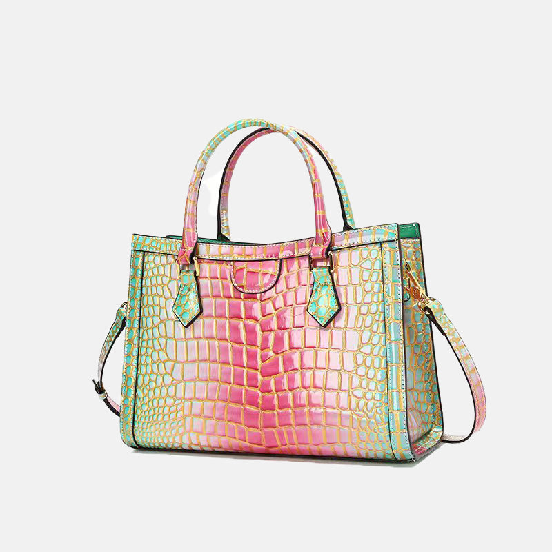 Women’s Crocodile Patterned PU Leather Crossbody Top Handle bag image 2