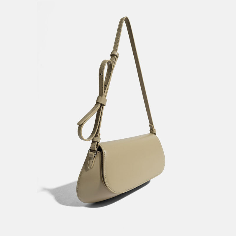 Women’s Flap Closure Crossbody Shoulder Saddle Bag In Genuine Leather image 2