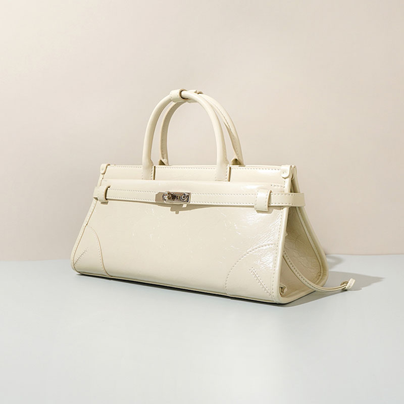 Women’s Full-Grain Leather Boston Tote Bag In Silver Hardware image 4